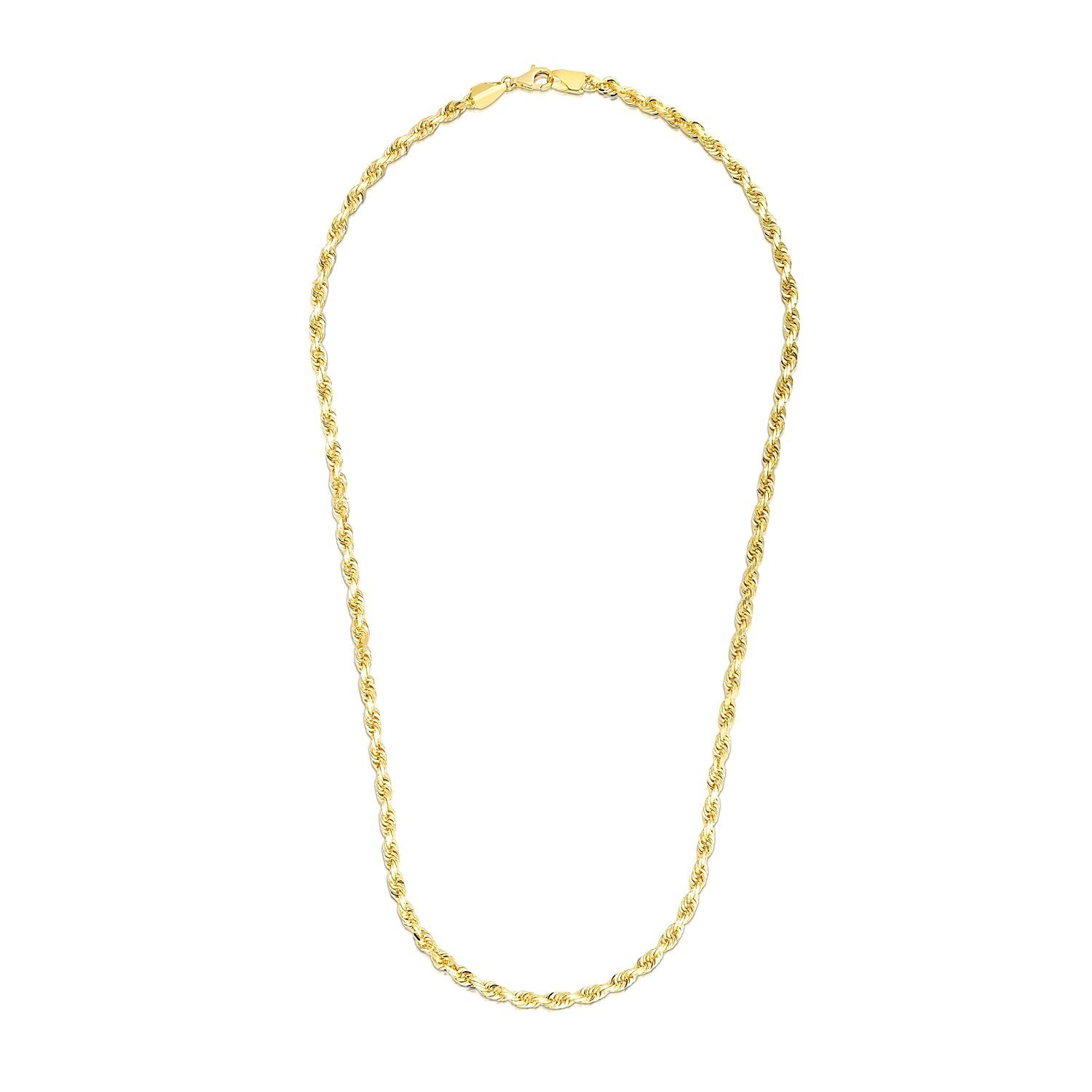 14k Yellow Gold Solid Diamond Cut Rope Chain (4.00 mm) - Image 2