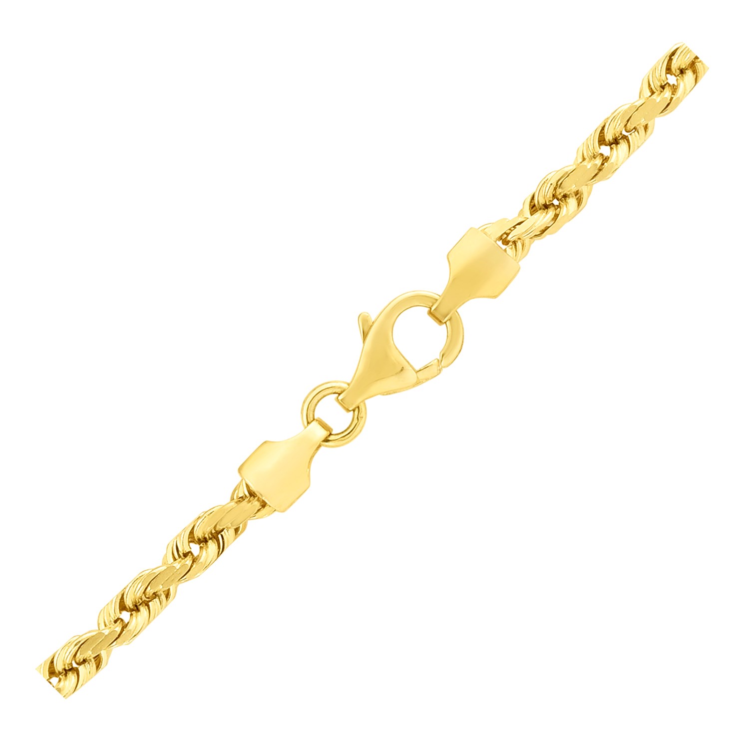 14k Yellow Gold Solid Diamond Cut Rope Chain (4.00 mm) - Image 3
