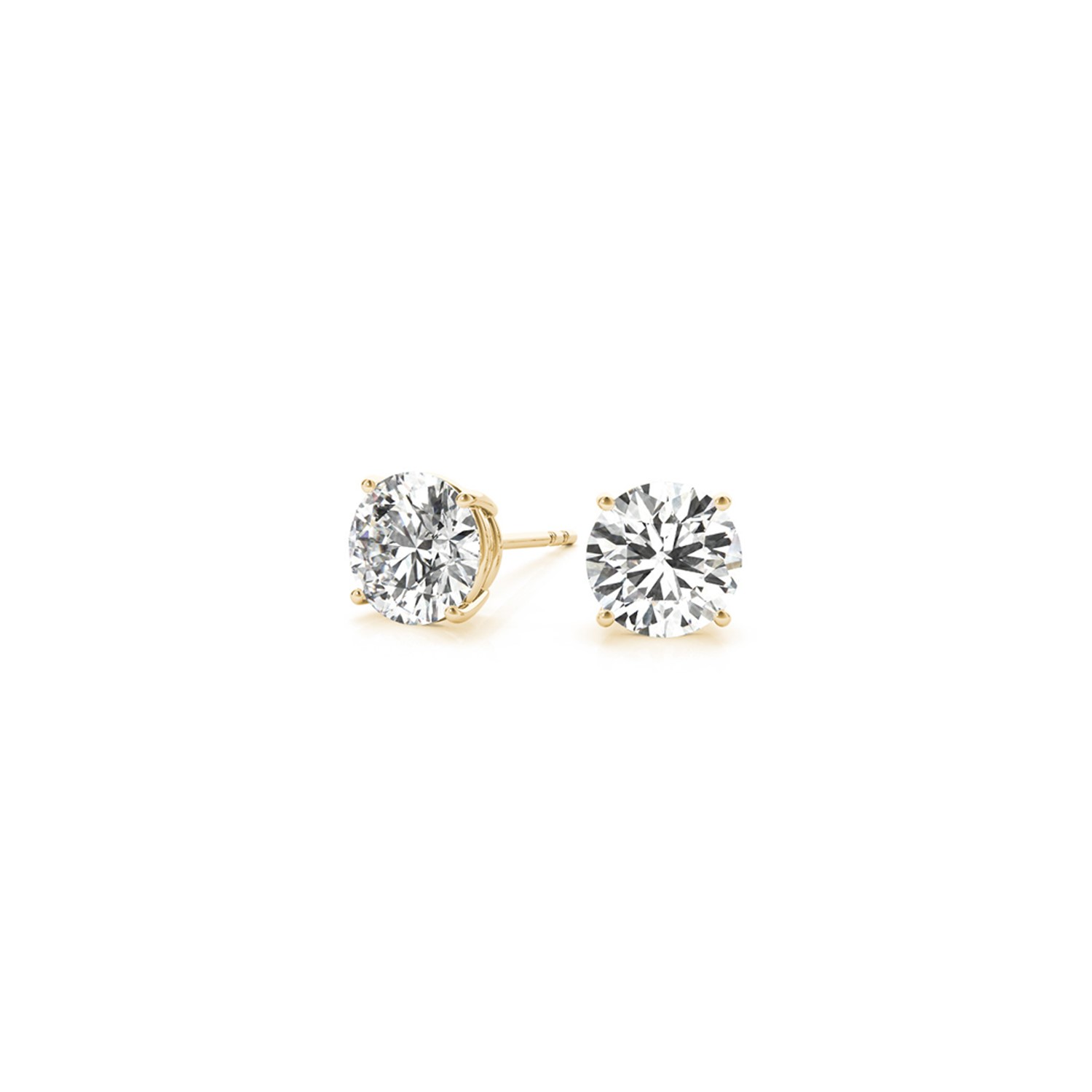 1 1/2 cttw Certified IGI Lab Grown Round Diamond Earrings 14k Yellow Gold(G/VS2) - Image 3