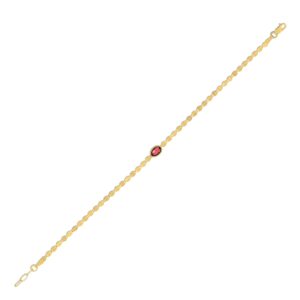 14K Yellow Gold Garnet Mirrored Chain (2.20 mm)