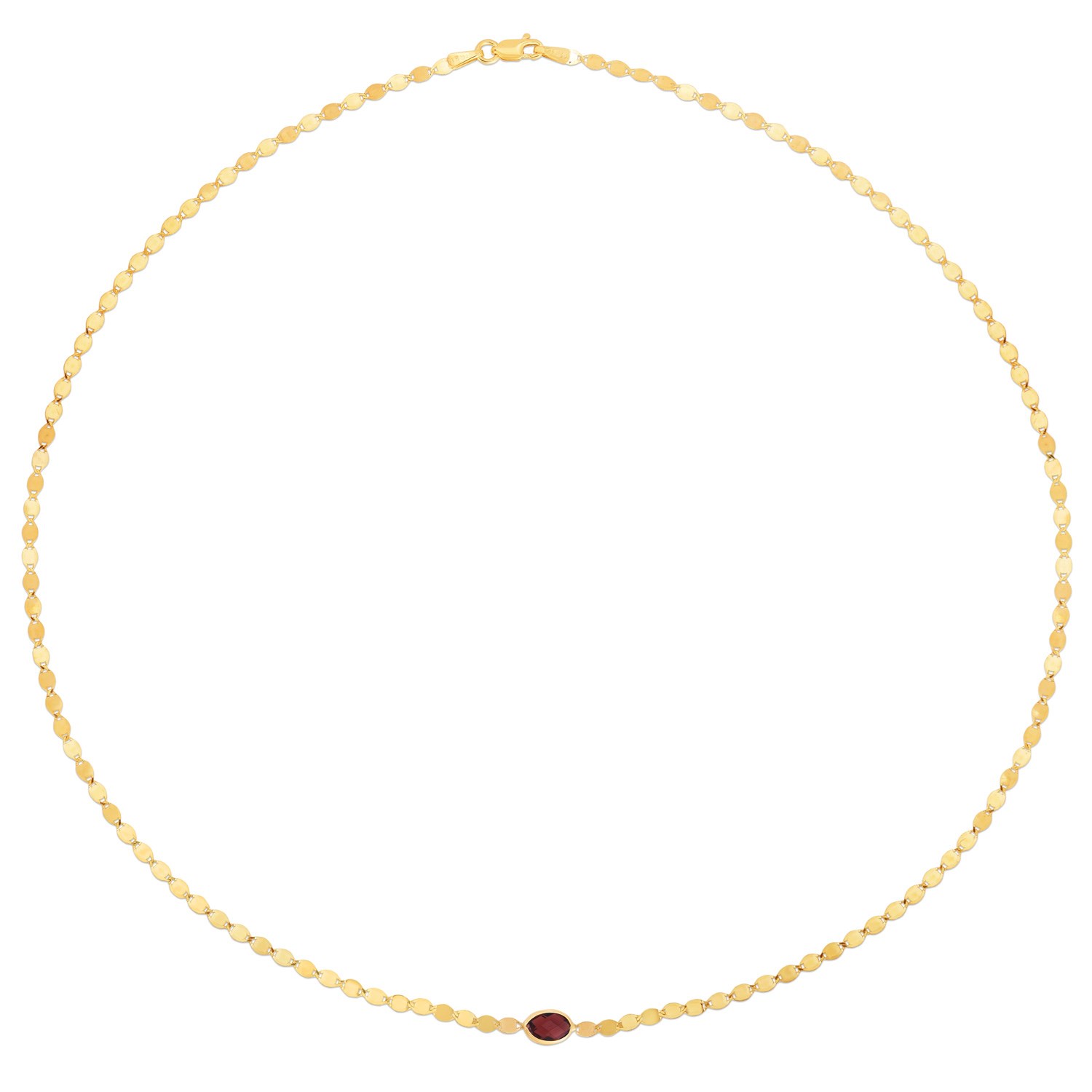 14K Yellow Gold Garnet Mirrored Chain (2.20 mm) - Image 2
