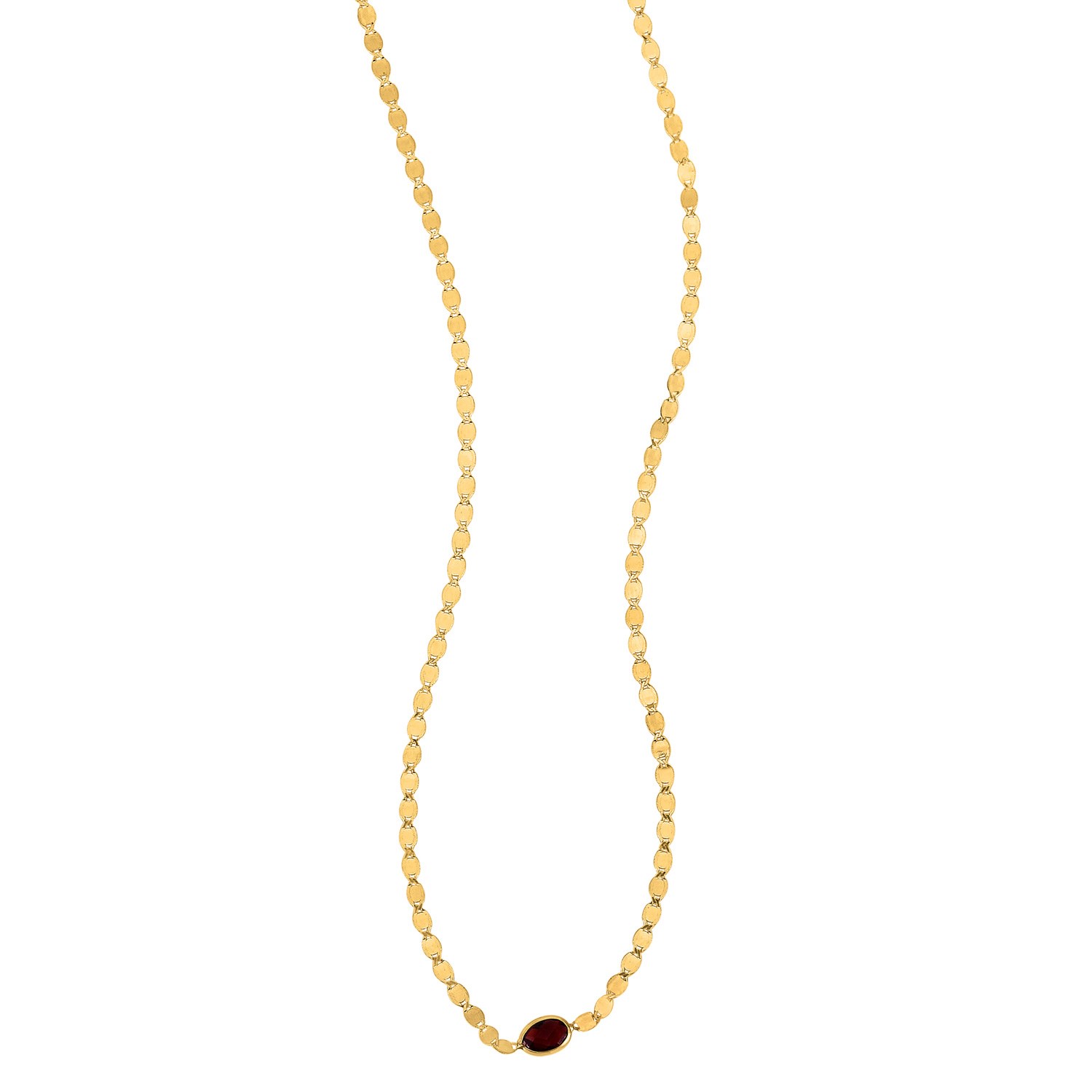 14K Yellow Gold Garnet Mirrored Chain (2.20 mm) - Image 3