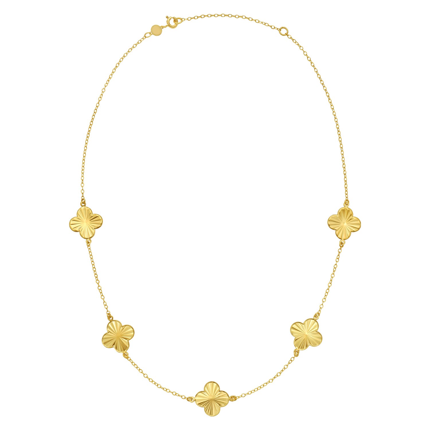 14K Yellow Gold Clover Necklace - Image 2