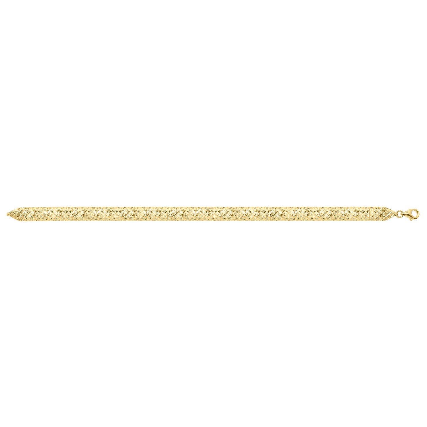 10K Yellow Gold Diamond Cut Square Link Bracelet - Image 2